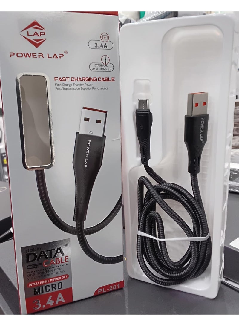 POWER LAP FAST CHARGING CABLE 1M  USB TO MICRO PL-201 - Image 3